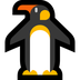 Bagaimana Penguin emoji terlihat di Microsoft.