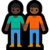 Bagaimana People Holding Hands: Dark Skin Tone, Medium-Dark Skin Tone emoji terlihat di Microsoft.