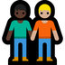 Bagaimana People Holding Hands: Dark Skin Tone, Medium-Light Skin Tone emoji terlihat di Microsoft.