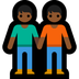 Bagaimana People Holding Hands: Medium-Dark Skin Tone emoji terlihat di Microsoft.