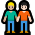 Bagaimana People Holding Hands: Medium-Light Skin Tone, Light Skin Tone emoji terlihat di Microsoft.