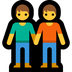 Bagaimana People Holding Hands emoji terlihat di Microsoft.