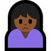 Bagaimana Person Frowning: Medium-Dark Skin Tone emoji terlihat di Microsoft.