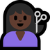 Bagaimana Person Getting Haircut: Dark Skin Tone emoji terlihat di Microsoft.