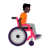 Bagaimana Person in Manual Wheelchair Facing Right: Dark Skin Tone emoji terlihat di Microsoft.