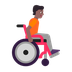 Bagaimana Person in Manual Wheelchair Facing Right: Medium-Dark Skin Tone emoji terlihat di Microsoft.