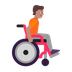 Bagaimana Person in Manual Wheelchair Facing Right: Medium Skin Tone emoji terlihat di Microsoft.