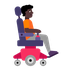 Bagaimana Person in Motorized Wheelchair Facing Right: Dark Skin Tone emoji terlihat di Microsoft.