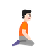 Bagaimana Person Kneeling Facing Right: Light Skin Tone emoji terlihat di Microsoft.