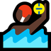 Hoe Persoon die waterpolo speelt: donkere huidskleur emoji eruit ziet op Microsoft.