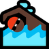 Bagaimana Person Swimming: Dark Skin Tone emoji terlihat di Microsoft.