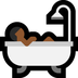 Come Persona che fa il bagno: carnagione abbastanza scura emoji appare su Microsoft.