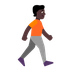 Bagaimana Person Walking Facing Right: Dark Skin Tone emoji terlihat di Microsoft.