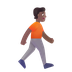 Bagaimana Person Walking Facing Right: Medium-Dark Skin Tone emoji terlihat di Microsoft.