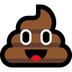 Bagaimana Pile of Poo emoji terlihat di Microsoft.