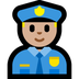 Bagaimana Police Officer: Medium-Light Skin Tone emoji terlihat di Microsoft.