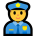 Bagaimana Police Officer emoji terlihat di Microsoft.