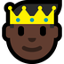 Bagaimana Prince: Dark Skin Tone emoji terlihat di Microsoft.