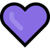 Bagaimana Purple Heart emoji terlihat di Microsoft.