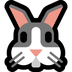 Bagaimana Rabbit Face emoji terlihat di Microsoft.