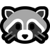 Bagaimana Raccoon emoji terlihat di Microsoft.