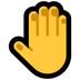 Bagaimana Raised Back of Hand emoji terlihat di Microsoft.