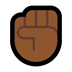 Bagaimana Raised Fist: Medium-Dark Skin Tone emoji terlihat di Microsoft.