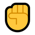 Bagaimana Raised Fist emoji terlihat di Microsoft.