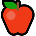 Bagaimana Red Apple emoji terlihat di Microsoft.