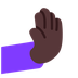 Bagaimana Rightwards Pushing Hand: Dark Skin Tone emoji terlihat di Microsoft.