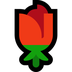 Bagaimana Rose emoji terlihat di Microsoft.