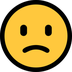 Bagaimana Slightly Frowning Face emoji terlihat di Microsoft.