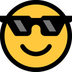 Bagaimana Smiling Face with Sunglasses emoji terlihat di Microsoft.