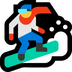 Hoe Snowboarder emoji eruit ziet op Microsoft.