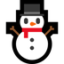 Bagaimana Snowman Without Snow emoji terlihat di Microsoft.