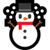 Bagaimana Snowman emoji terlihat di Microsoft.