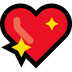 Bagaimana Sparkling Heart emoji terlihat di Microsoft.