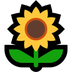 Bagaimana Sunflower emoji terlihat di Microsoft.