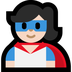 Bagaimana Superhero: Light Skin Tone emoji terlihat di Microsoft.