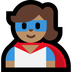 Bagaimana Superhero: Medium Skin Tone emoji terlihat di Microsoft.