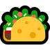 Hoe Taco emoji eruit ziet op Microsoft.