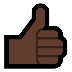 Bagaimana Thumbs Up: Dark Skin Tone emoji terlihat di Microsoft.