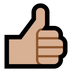 Bagaimana Thumbs Up: Medium-Light Skin Tone emoji terlihat di Microsoft.