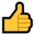 Bagaimana Thumbs Up emoji terlihat di Microsoft.