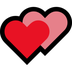 Bagaimana Two Hearts emoji terlihat di Microsoft.