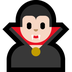 Bagaimana Vampire: Light Skin Tone emoji terlihat di Microsoft.