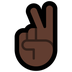 Bagaimana Victory Hand: Dark Skin Tone emoji terlihat di Microsoft.