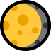 Bagaimana Waning Gibbous Moon emoji terlihat di Microsoft.