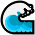 Bagaimana Water Wave emoji terlihat di Microsoft.