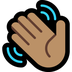 Bagaimana Waving Hand: Medium Skin Tone emoji terlihat di Microsoft.